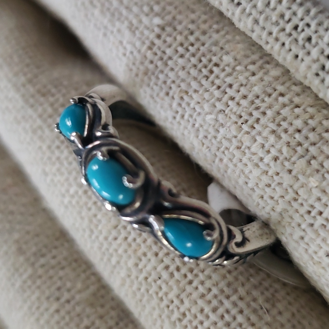Carolyn Pollack Sterling Ring Turquoise Size 6 Nwt 45$